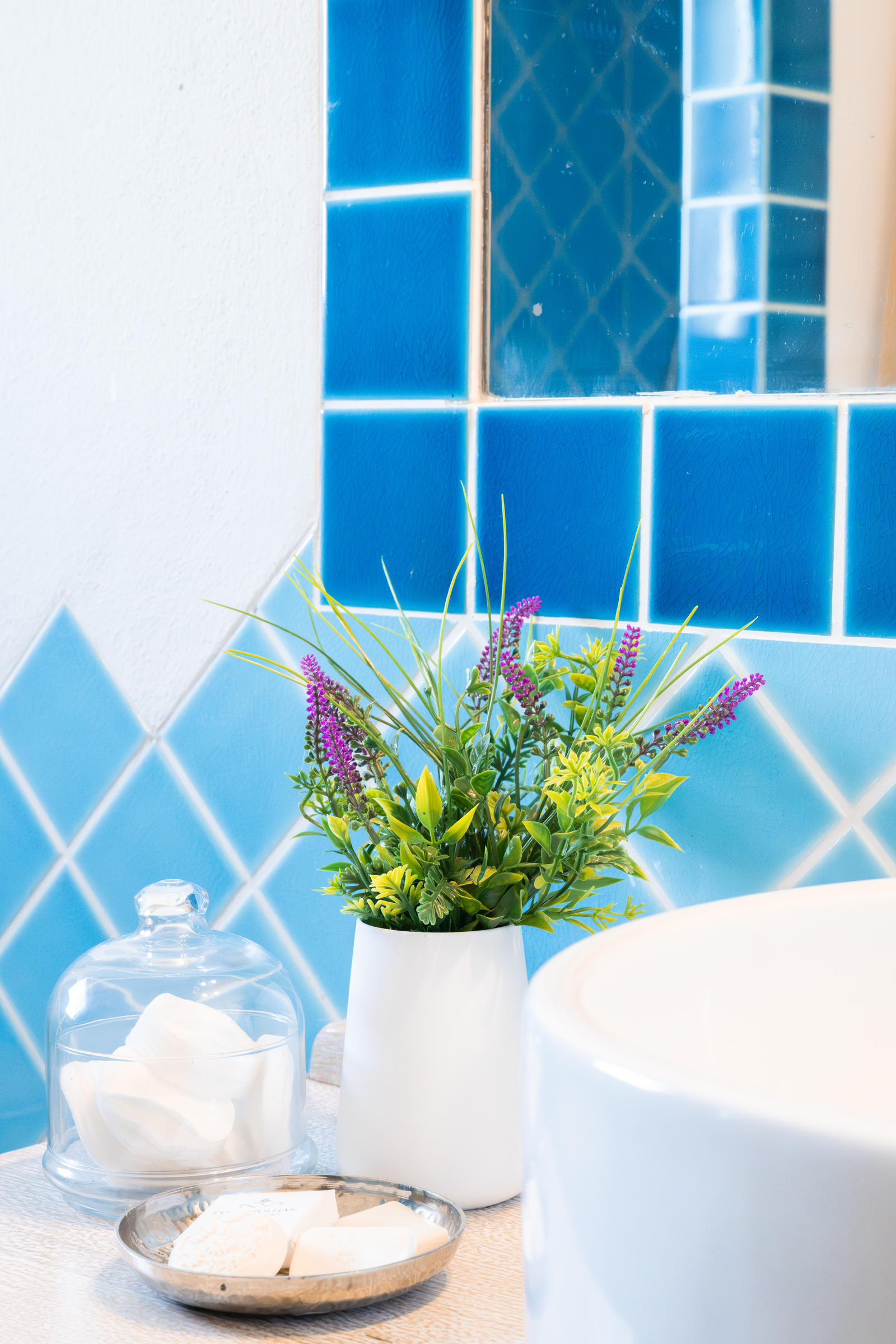 Dettaglio bagno con piante e accessori